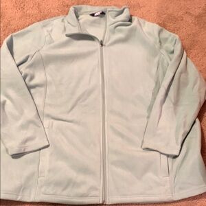 Lands’ End Zip Fleece Jacket Women's Size 3X Mint Green Soft